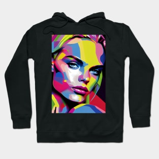 Colorful pop art style woman portrait Hoodie